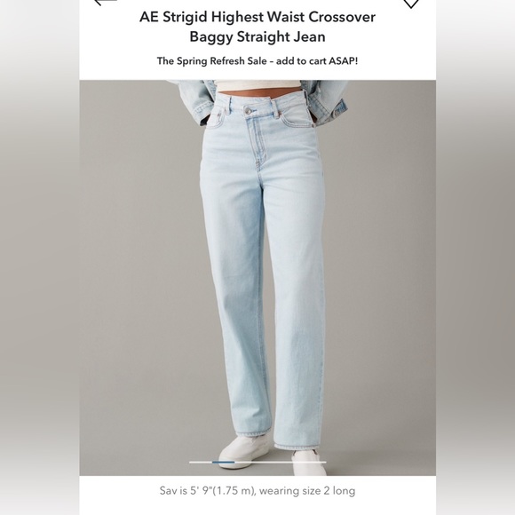 American Eagle Outfitters Denim - AE Strigid Highest Waist Crossover
Baggy Straight Jean